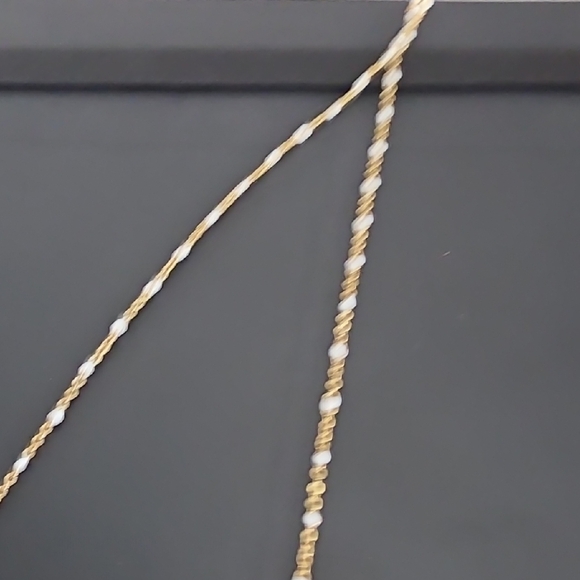 Elegant Gold Chain Necklace with subtle white beads - Picture 3 of 7